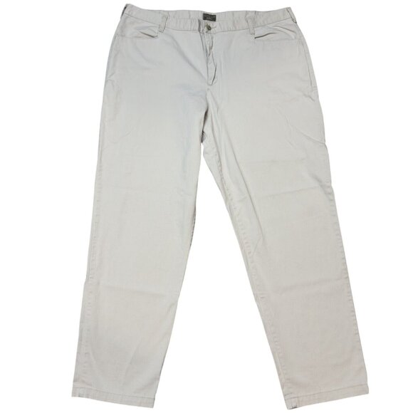 Stretch Riders Womens Light Khaki Pants High Rise Flat Front Size 22W Long - Picture 1 of 12